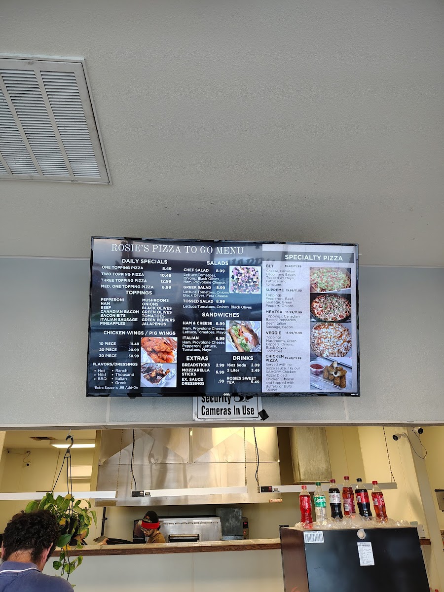 Menu Rosie's Pizza To Go-1