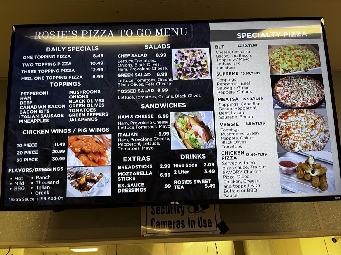 Menu Rosie's Pizza To Go-2